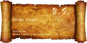 Urda Iván névjegykártya
